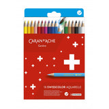 Boîte carton 12/18 crayons aquarellables Swisscolor - Caran d'Ache