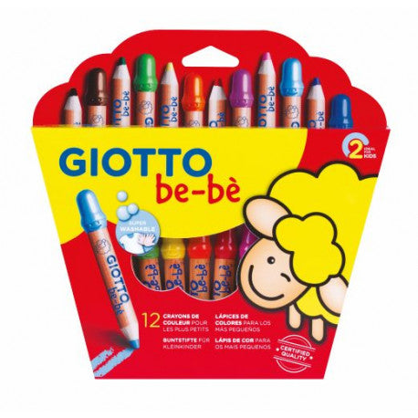 Crayons Giotto Be-bé Maxi - Boîte de 6 ou 12 crayons - Giotto