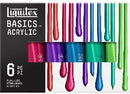 Boîte de 6 tubes couleurs métalliques acrylique fine Basics Acrylic 118 ml