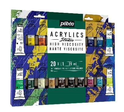 Etui Acrylics Studio 20 x 20ml + pinceau