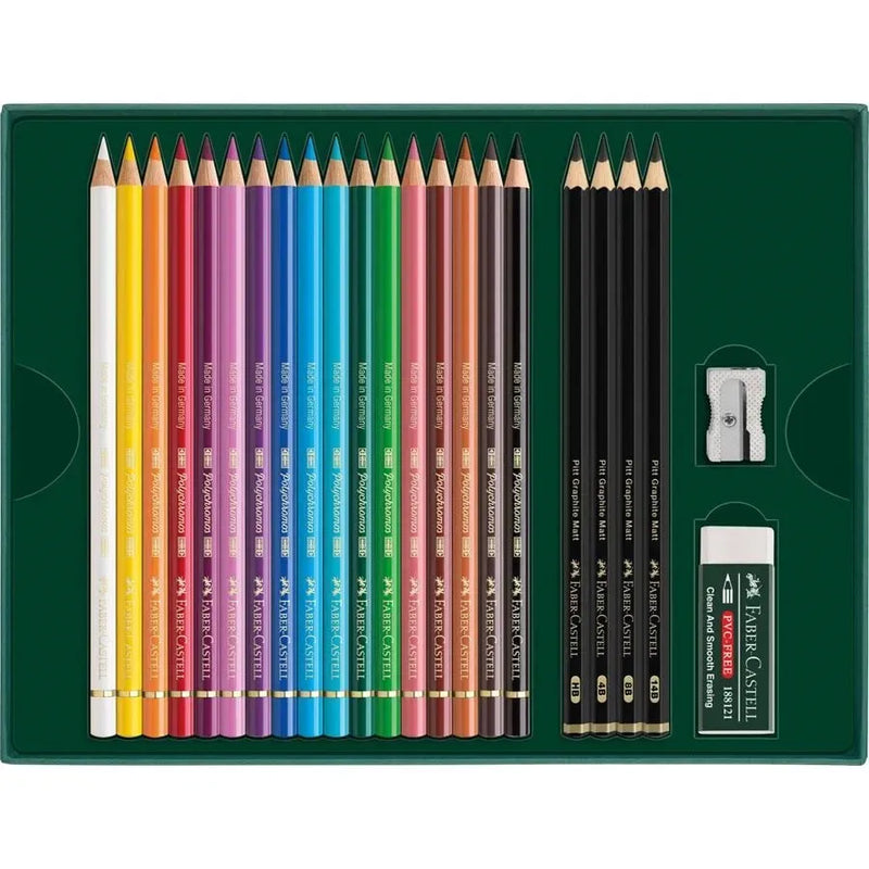 Polychromos & Pitt Graphite Matt coffret cadeau 23 pièces