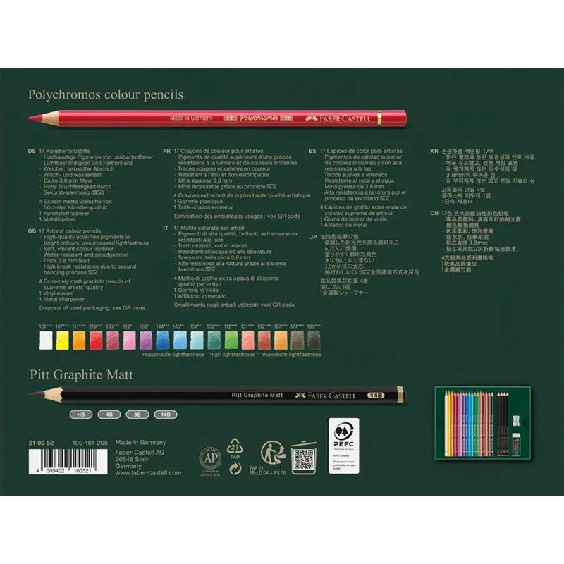 Polychromos & Pitt Graphite Matt coffret cadeau 23 pièces