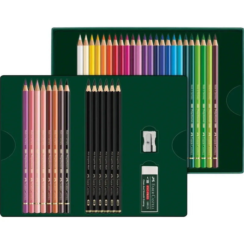 Polychromos & Pitt Graphite Matt coffret cadeau 40 pièces