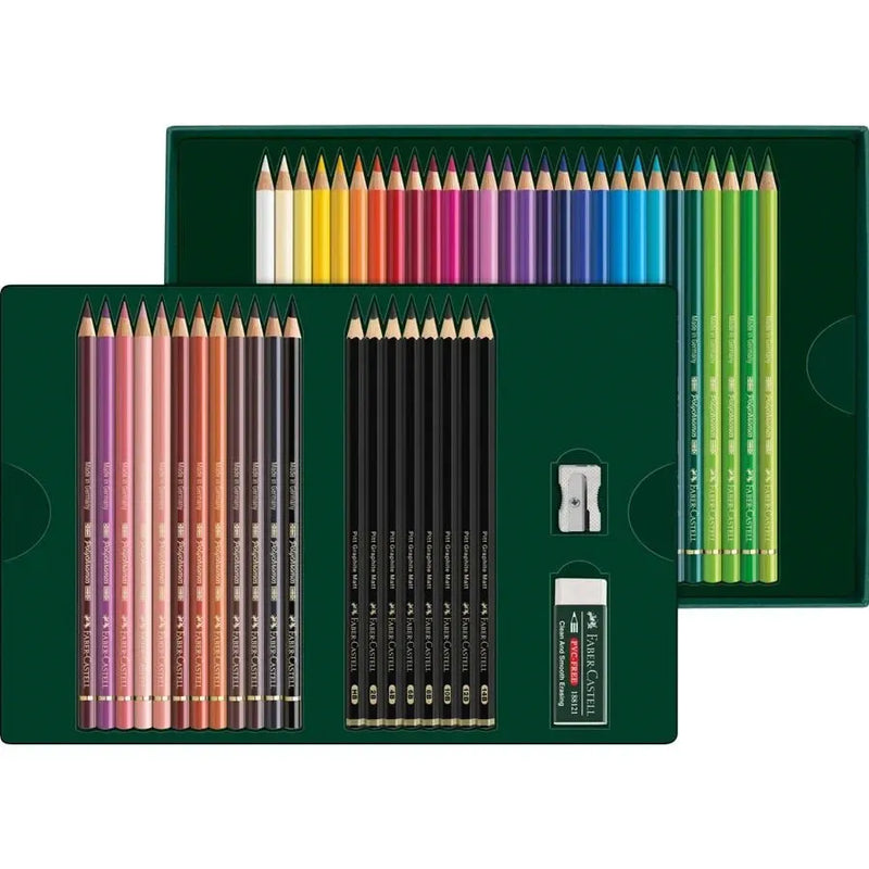 Polychromos & Pitt Graphite Matt coffret cadeau 50 pièces