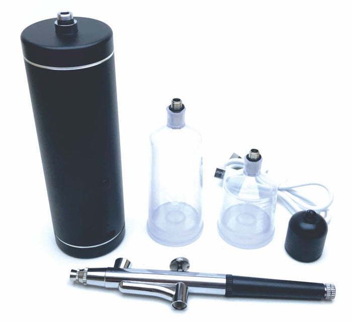 Kit Aérographe Portable Sans Fil - Pistolet Pulvérisateur Rechargeable 0.35mm - Pour Nail Art, Maquillage, Décoration Gâteaux - Rose