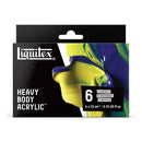 Set de 6 tubes de 22ml de peinture acrylique Liquitex Heavy Body couleurs classiques