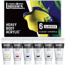 Set de 6 tubes de 22ml de peinture acrylique Liquitex Heavy Body couleurs classiques