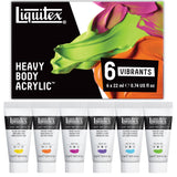 Set de 6 tubes de 22ml de peinture acrylique Liquitex Heavy Body couleurs vibrantes