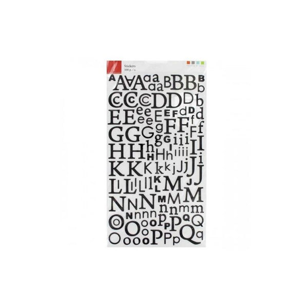 Stickers Alphabet pailletés noir - 300 pièces