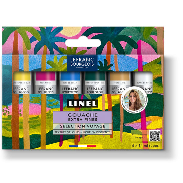 Set gouache Extra-fine LINEL 6 x 14 ml Voyage