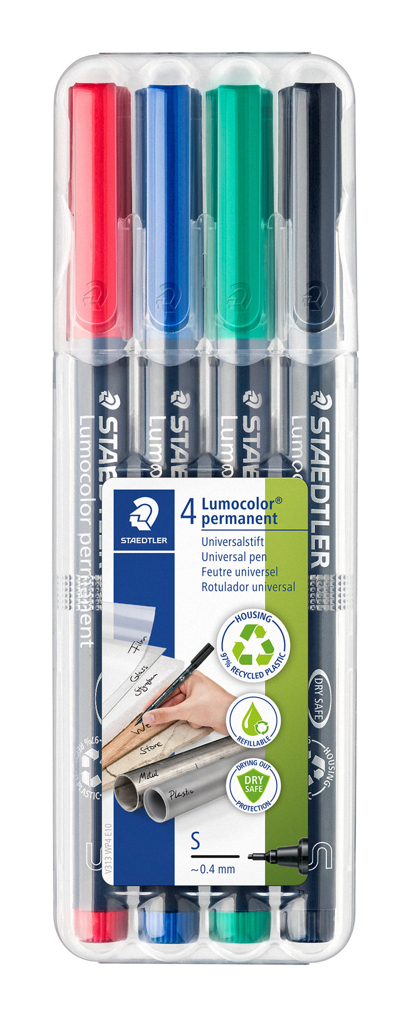 Etui Box 4 feutres Lumocolor permanent Superfin