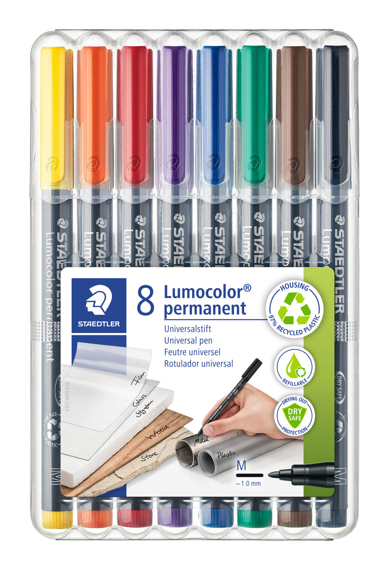 Etui Box feutres 8 Lumocolor permanent Moyenne