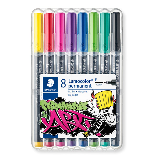 Etui box 8 feutres Lumocolor permanent Superfine