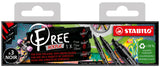 Pochette 3 marqueurs acrylique FREE noirs - Pointe fine/moyenne/large