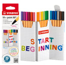 Etui de 18 stylos-feutres pointe fine STABILO Point 88 Zig-Zag