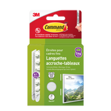 Languettes accroche tableaux Command™ 17207WHI-4-FGN, blanches, étroites, 4 paires (8 languettes)