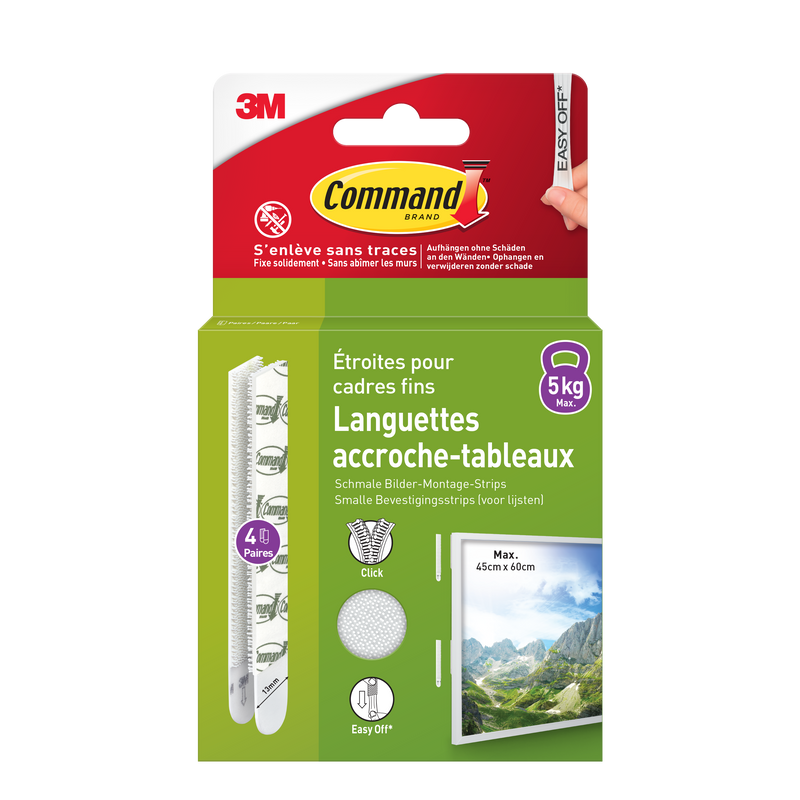 Languettes accroche tableaux X4 pour cadre fin X4 - 3M