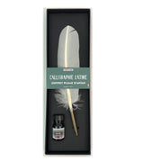 Coffret calligraphie plume naturelle - Blanche
