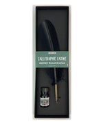 Coffret calligraphie plume naturelle - Bleue