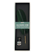 Coffret calligraphie plume naturelle - Verte