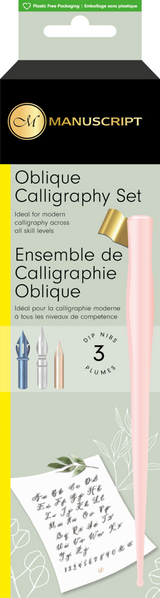 Set calligraphie moderne oblique Rose