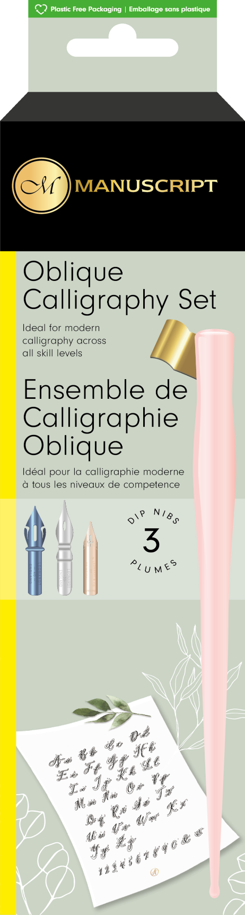 Set calligraphie moderne oblique Rose