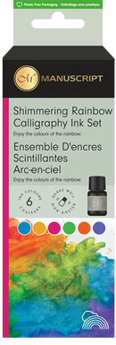 Set encres scintillantes 6 x 7 ml - Arc-en-ciel