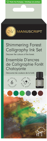 Set encres scintillantes 6 x 7 ml - Forêt