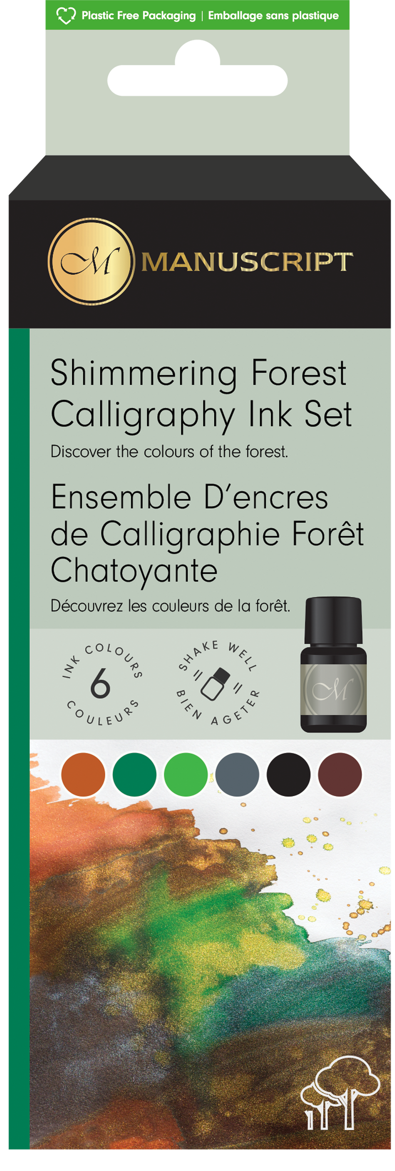 Set encres scintillantes 6 x 7 ml - Forêt