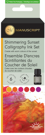 Set encres scintillantes 6 x 7 ml - Couché de soleil