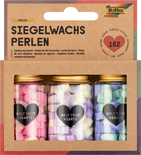 Perles de cire Pastel - 3 boîtes couleurs assorties