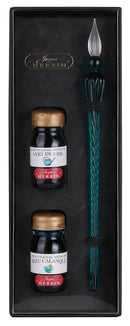 Coffret calligraphie 1 plume verre + 2 flacons 10ml - Herbin
