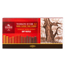 Assortiment de 12 craies 7x7 mm - 6 teintes brunes