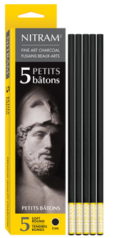 Etui de 5 fusains 6mm extra doux - Nitram