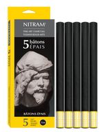 Etui de 5 fusains 12mm extra doux - Nitram