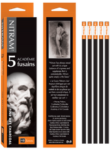 Etui de 5 fusains Académie Moyen HB - Nitram