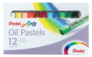 Boîte de 12 pastels huile - Diamètre 8 mm - Pentel Arts