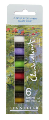 Etui carton de 6 demi-pastels à l'écu MONET - Sennelier
