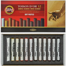 Assortiment de 12 pastels ronds Ø9 mm - bruns