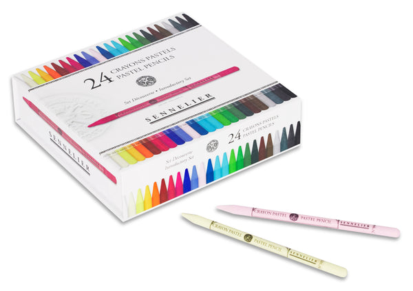 Boîte de 24 crayons pastel assortis