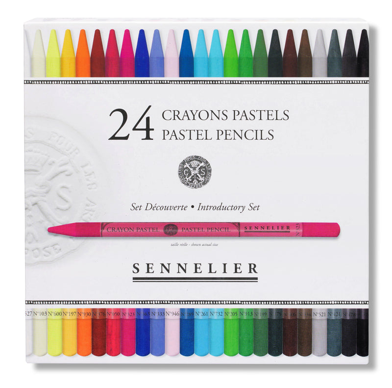 Boîte de 24 crayons pastel assortis