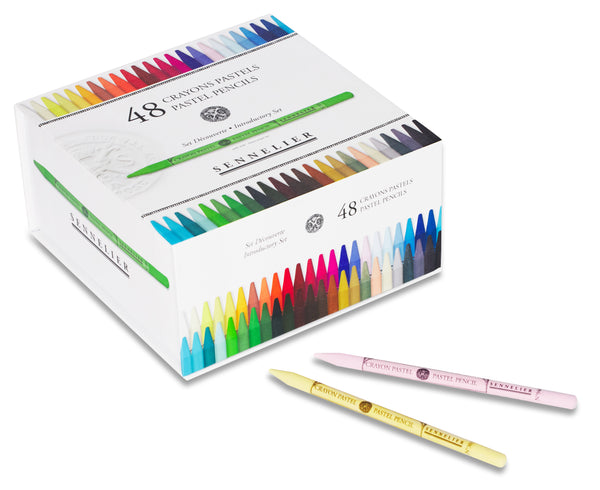 Boîte de 48 crayons pastel assortis