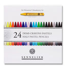 Boîte de 24 demi-crayons pastel assortis