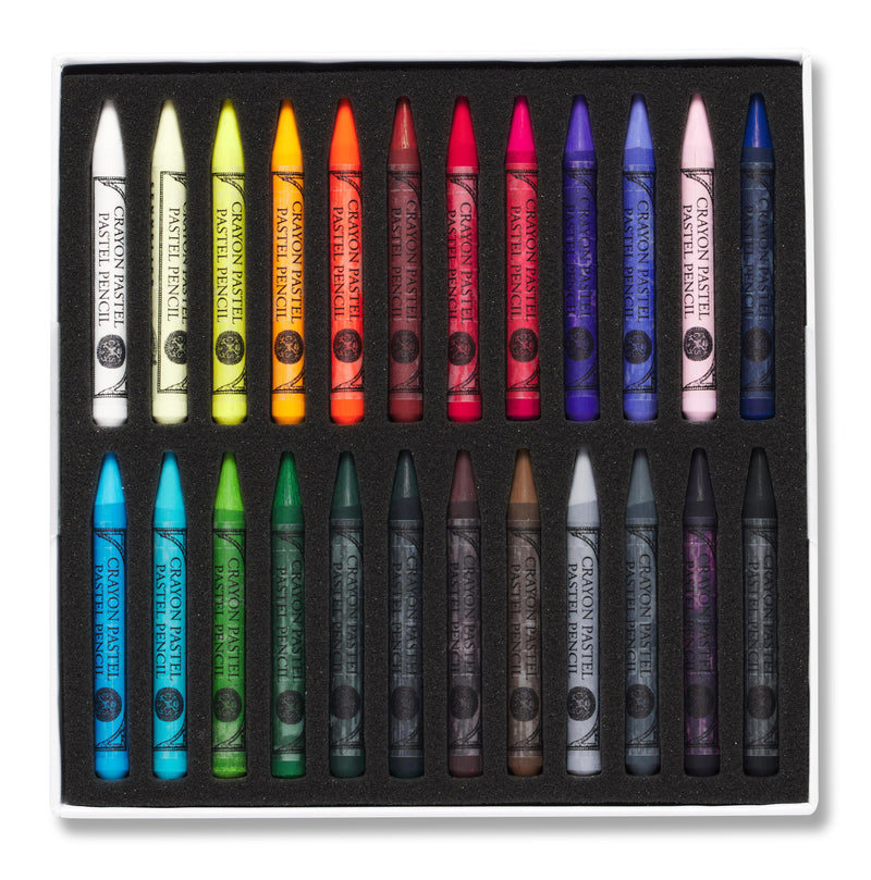 Boîte de 24 demi-crayons pastel assortis