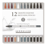 Boîte magnétique de 12 crayons esquisses + 12 emplacements vides - Sennelier