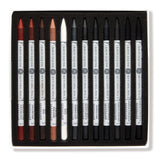 Boîte magnétique de 12 crayons esquisses + 12 emplacements vides - Sennelier