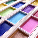 Boîte de 24 godets assortis de peinture aquarelle GANSAÏ couleurs métalliques - Série limitée