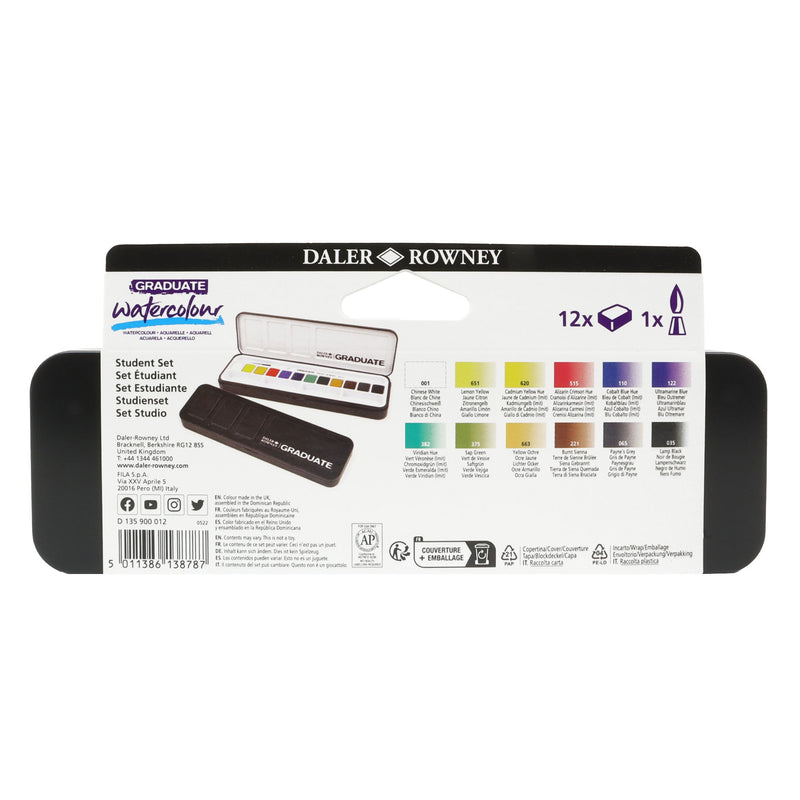 Set Aquarelle fine Graduate 12 1/2 godets