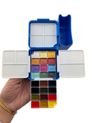 Set pocket plastique Aquarelle 24 couleurs (12  couleurs classiques et 12 couleurs métallisées)