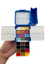 Set pocket plastique Aquarelle 24 couleurs (12  couleurs classiques et 12 couleurs métallisées)